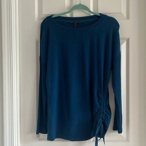 WHBM TIE-HEM PULLOVER. Blue. Slightly oversized. EUC. Size Medium.
